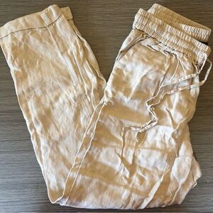 J. CREW Linen Jogger Ankle Pant Beige Lightweight